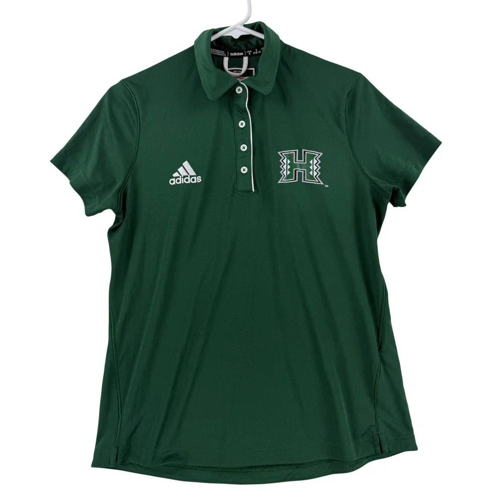 Adidas Hawaii‎ Rainbow Warriors Polo Shirt Womens Medium Green NCAA Football